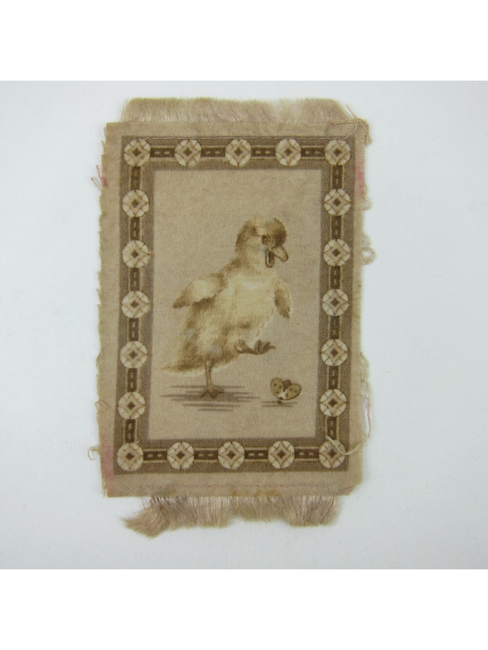 Cigar Cigarette Tobacco Flannel Felt Fringe Insert Baby Chick Antique 1910s RARE